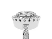 Oval Vintage Milgrain Halo Engagement Ring Setting | Pierced Gallery | White Gold