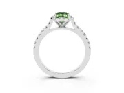 Emerald Cut Floral Petal Engagement Ring Setting for a Fancy Green Lab-Grown Diamond | Petal Accents | Platinum