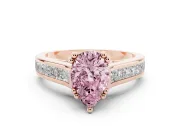 Pear-Shaped Channel Engagement Ring Setting for a Fancy Pink Lab-Grown Diamond | Rose Gold - Design NV-24671