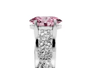 Oval Graduated Engagement Ring Setting for a Fancy Pink Lab-Grown Diamond | White Gold