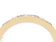Princess Cut and Round Lab-Grown Diamond Channel Set Promise Ring | Alternating Row | Yellow Gold