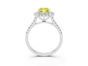 Cushion Cut Halo Engagement Ring Setting for a Fancy Yellow Lab-Grown Diamond | Sterling Silver - Design NV-24700