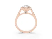 Pear-Shaped Halo Engagement Ring Setting | Polished Outer Rim | Rose Gold