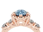 Marquise Floral Engagement Ring Setting for a Fancy Blue Lab-Grown Diamond | Petal Frame | Rose Gold