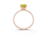 Radiant Cut Pave Solitaire Engagement Ring Setting for a Fancy Yellow Lab-Grown Diamond | Slim Band | Rose Gold