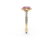 Radiant Cut Floral Petal Engagement Ring Setting for a Fancy Pink Lab-Grown Diamond | Petal Accents | Yellow Gold