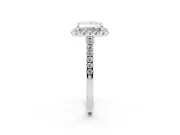 Princess Cut Halo Engagement Ring Setting | Pave Shoulders | Sterling Silver