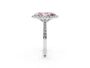 Marquise Raised Halo Engagement Ring Setting for a Fancy Pink Lab-Grown Diamond | Platinum