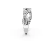Round Lab-Grown Diamond Braided Pavé Wedding Band | Open Braid | Platinum