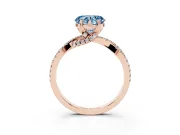 Heart-Shaped Twisted Pave Engagement Ring Setting for a Fancy Blue Lab-Grown Diamond | Split Shank | Rose Gold