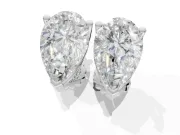 Radiant Cut Lab-Grown Diamond Solitaire Basket Stud Earrings | Open Gallery | Sterling Silver