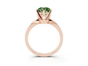 Round Tapered Solitaire Engagement Ring Setting for a Fancy Green Lab-Grown Diamond | Claw Prong Head | Rose Gold