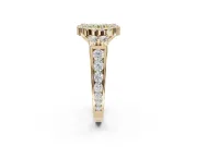 Round Halo Engagement Ring Setting for a Fancy Yellow Lab-Grown Diamond | Graduated Channel Band | Yellow Gold