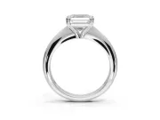Princess Cut Tapered Solitaire Engagement Ring Setting | Double Claw Prongs | Platinum