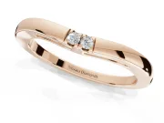 Round Lab-Grown Diamond Toi et Moi Curved Wedding Band | Side Slot Cut-Outs | Rose Gold