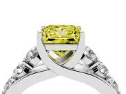Princess Cut Engagement Ring Setting for a Fancy Yellow Lab-Grown Diamond | White Gold - Design NV-24645