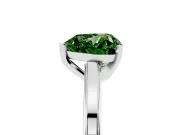 Fancy Green Heart Cut Diamond Solitaire Ring Set in White gold with Prong Setting and Classic Band