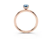 Emerald Cut Low Set Solitaire Engagement Ring Setting for a Fancy Blue Lab-Grown Diamond | Rose Gold