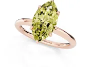 Marquise Hidden Halo Ring Setting for a Fancy Yellow Lab-Grown Diamond | Rose Gold