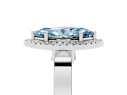 Marquise Pavé Halo Engagement Ring Setting for a Fancy Blue Lab-Grown Diamond | Platinum