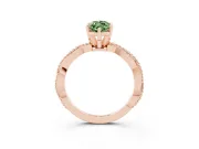 Marquise Twisted Solitaire Engagement Ring Setting for a Fancy Green Lab-Grown Diamond | Rose Gold