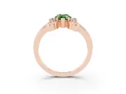 Pear-Shaped Scroll Solitaire Engagement Ring Setting for a Fancy Green Lab-Grown Diamond | Rose Gold
