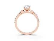 Pear-Shaped Leaf Pavé Engagement Ring Setting | Leaf Motif Shoulders | Rose Gold