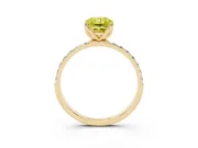 Radiant Cut Pave Solitaire Engagement Ring Setting for a Fancy Yellow Lab-Grown Diamond | Slim Band | Yellow Gold