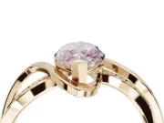 Marquise Bypass Solitaire Engagement Ring Setting for a Fancy Pink Lab-Grown Diamond | Pavé Strands | Yellow Gold