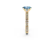 Oval Vintage Pavé Engagement Ring Setting for a Fancy Blue Lab-Grown Diamond | Yellow Gold