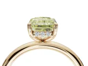 Radiant Cut Hidden Halo Ring Setting for a Fancy Yellow Lab-Grown Diamond | Yellow Gold