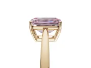 Emerald Cut Cathedral Engagement Ring Setting for a Fancy Pink Lab-Grown Diamond | Yellow Gold - Design NV-24626