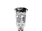 Round Channel Set Baguette Engagement Ring Setting for a Black Center | Paired Baguettes | Platinum