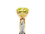 Cushion Cut Channel Set Engagement Ring Setting for a Fancy Yellow Lab-Grown Diamond | Yellow Gold