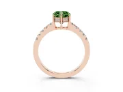 Cushion Cut Engagement Ring Setting for a Fancy Green Lab-Grown Diamond | Rose Gold - Design NV-24649