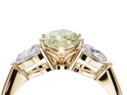 Marquise 3-Stone Engagement Ring Setting for a Fancy Yellow Lab-Grown Diamond | Yellow Gold