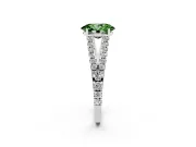 Oval Graduated Split Shank Engagement Ring Setting for a Fancy Green Lab-Grown Diamond | Platinum