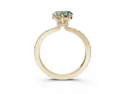 Heart-Shaped Pavé Engagement Ring Setting for a Fancy Green Lab-Grown Diamond | Yellow Gold - Design NV-24928