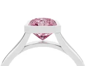 Radiant Cut Bezel Engagement Ring Setting for a Fancy Pink Lab-Grown Diamond | White Gold
