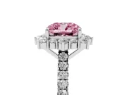 Cushion Cut Halo Engagement Ring Setting for a Fancy Pink Lab-Grown Diamond | Sterling Silver - Design NV-24700