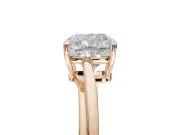 Cushion Cut Bypass Solitaire Engagement Ring Setting | Plain Polished Band | Rose Gold
