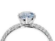Pear-Shaped Domed Pavé Engagement Ring Setting for a Fancy Blue Lab-Grown Diamond | Sterling Silver