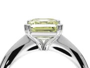 Princess Cut Tapered Solitaire Engagement Ring Setting for a Fancy Yellow Lab-Grown Diamond | Sterling Silver