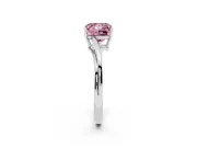 Princess Cut Bypass Solitaire Engagement Ring Setting for a Fancy Pink Lab-Grown Diamond | Platinum