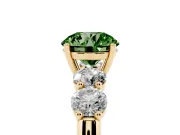 Round 5 Stone Engagement Ring Setting for a Fancy Green Lab-Grown Diamond | Yellow Gold