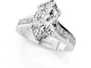 Marquise Cathedral Channel Set Engagement Ring Setting | Double Claw Prongs | Sterling Silver