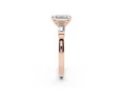 Emerald Cut Three-Stone Engagement Ring Setting | Tapered Baguettes | Rose Gold