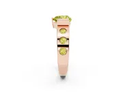 Heart-Shaped Tension Style Engagement Ring Setting for a Fancy Yellow Lab-Grown Diamond | Rose Gold