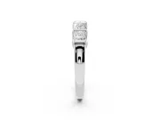 Princess Cut Diamond Seven-Stone Channel Band Set in Silver with Bar Prongs