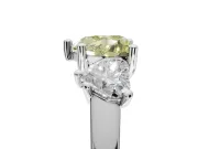 Heart-Shaped Three Stone Engagement Ring Setting for a Fancy Yellow Lab-Grown Diamond | Tapered Band | Sterling Silver
